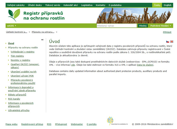 02 Aktuální data k přípravkům na ochranu rostlin jsou v on-line Registru přípravků na ochranu rostlin na webových stránkách ÚKZÚZ (http://eagri.cz/public/web/ukzuz/portal)