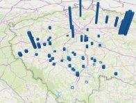 Mapa 1: Napadení porostů řepky hlízenkou obecnou k 15. 7. 2020, Čechy