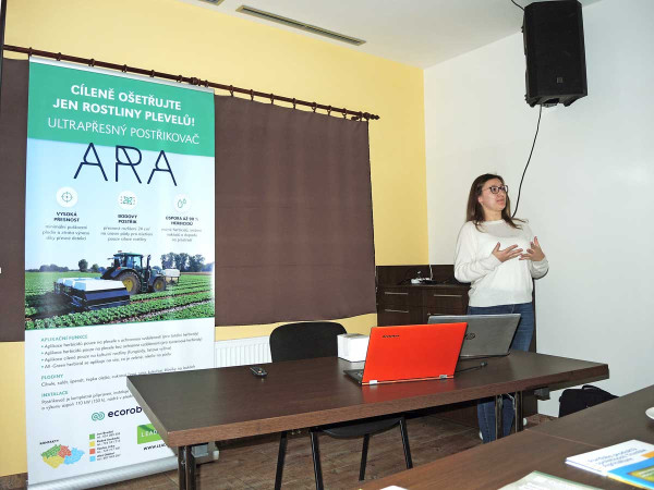 Přesné postřikovače ARA prezentovala Olga Chervoniuk z ecoRobotix SA