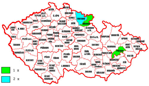 Výskyt blýskačka řepkového v ČR 2001 - 2006