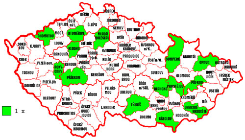 Výskyt blýskačka řepkového v ČR 2001 - 2006